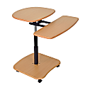 Luxor Hydraulic Adjustable Multimedia Cart/Computer Workstation, Teak/Black 1 thumbnail image