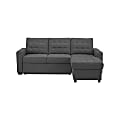 Lifestyle Solutions Bryers Convertible Sectional Sofa, 37”H x 89-3/4”W x 65-1/3”D, Gray