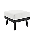 Linon Abilene Aluminum Outdoor Ottoman, 17-3/4”H x 22”W x 22”D, Black/White 1 thumbnail image