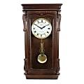 Bedford Clock Collection Chiming Pendulum Rectangular Wall Clock, 25-5/8”H x 13-5/8”W x 5-7/17”D, Chestnut 1 thumbnail image