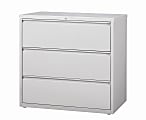 WorkPro® 42"W x 18-5/8"D Lateral 3-Drawer File Cabinet, Light Gray