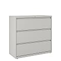 WorkPro® 42"W x 18-5/8"D Lateral 3-Drawer File Cabinet, Light Gray