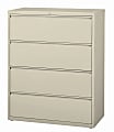 WorkPro® 42"W x 18-5/8"D Lateral 4-Drawer File Cabinet, Putty