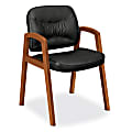 basyx by HON® Leather Guest Chair With Wood Frame, 35 1/4"H x 24 1/2"W x 28 1/4"D, Bourbon Cherry/Black 1 thumbnail image