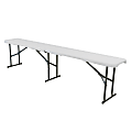Elama Plastic Folding Bench, 17”H x 11”W x 72”D, White/Gray