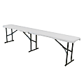 Elama Plastic Folding Bench, 17”H x 11”W x 72”D, White/Gray 1 thumbnail image