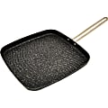 Starfrit The Rock 10" Grill Pan with Stainless Steel Wire Handle - Cooking, Grilling - Dishwasher Safe - Black - Cast Stainless Steel Handle