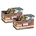 Teacher Created Resources Storage Bin, Small, Reclaimed Wood Design, Pack Of 2 1 thumbnail image