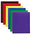 Office Depot® Brand 2-Pocket School-Grade Poly Folders With Prongs, 8-1/2" x 11", Assorted Colors, Pack Of 24