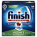Finish® Power Dishwasher Tabs, Fresh Scent, Case Of 54