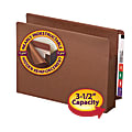Smead® TUFF™ Pocket® End-Tab File Pocket With 2-Ply Tabs, 3 1/2" Expansion, Straight Cut, Extra-Wide Letter Size, 30% Recycled, Dark Brown 1 thumbnail image