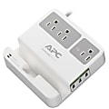 APC® 3-Outlet SurgeArrest Essential Surge Protector With 3 USB Ports, P3U3, 6', White