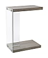 Monarch Specialties Accent Table With Glass Base, Rectangle, Dark Taupe