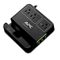 APC® 3-Outlet SurgeArrest Essential Surge Protector With 3 USB Ports, P3U3B, 6', Black