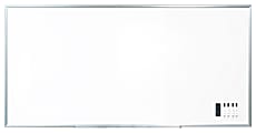 WorkPro™ Porcelain Magnetic Dry-Erase Whiteboard, 48" x 96", Aluminum Frame With Titanium Finish