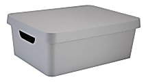 Realspace® Storage Box With Lid, Small Size, Gray 1 thumbnail image