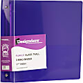 JAM PAPER 3 Ring Plastic Binder, 1.5 inch, Purple, Sold Individually 1 thumbnail image