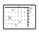 i.e.™ Weekly And Monthly Planner Magnetic Dry-Erase Bulletin Board, Covered Steel, 17" x 23", White, Black/Red Frame
