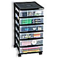 Iris 6-Drawer Storage System, 26 3/8"H x 12 1/8"W x 14 3/8"D, Black/Clear 1 thumbnail image