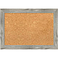 Amanti Art Square Non-Magnetic Cork Bulletin Board, Natural, 21” x 15”, Dove Graywash Plastic Frame 1 thumbnail image