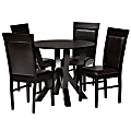 Baxton Studio Nada Dining Set, 29-15/16”H x 35-7/16”W x 35-7/16”D, Dark Brown/Espresso Brown 1 thumbnail image