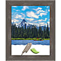 Amanti Art Wood Picture Frame, 14" x 17", Matted For 11" x 14", Pinstripe Lead Gray