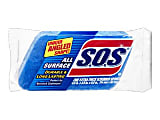 S.O.S All Surface Scrubber Sponge  5.3"H x 3"W x 0.9"D  3 Pack  8 / Carton  Cellulose  Blue 1 thumbnail image