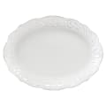 Gibson Home Bountiful Oval Durastone Embossed Platter, 18-3/4”, White 1 thumbnail image