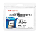 Office Depot® Brand Removable Plastic Storage Labels, Z22263, 2 3/4" x 3 1/2", White, Pack Of 10