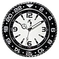Infinity Instruments Bazel Wall Clock, 13 1/4"H x 13 1/4"W x 2"D, Black