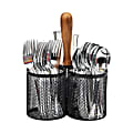 Mind Reader Utensil Holder Silverware Organizer Caddy Cutlery Holder 9 3/4"H x 7 1/2"W x 7 1/2"D, Black 1 thumbnail image