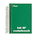 Mead Fat Lil' Notebook - 200 Sheets - Wire Bound - 4" x 5 1/2" - White Paper - Assorted Cover - Cardboard Cover - Perforated - 1 Each