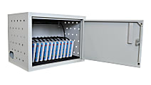 Luxor 12 Tablet Wall/Desk Charging Box With USB Outlet, 14"H x 19"W x 13"D, Gray 1 thumbnail image