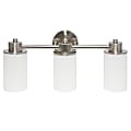 Lalia Home Essentix 3-Light Wall Mounted Vanity Light Fixture, 6-1/2”W, Opaque White/Brushed Nickel 1 thumbnail image