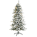 Nearly Natural Flocked Livingston Fir Artificial Christmas Tree, 6’ 1 thumbnail image