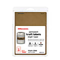 Office Depot® Brand Permanent Inkjet/Laser Rectangular Labels, 7278272430, 1 3/16" x 3 3/4", Kraft, Pack Of 24