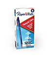 Paper Mate® FlexGrip Ultra™ Ballpoint Pens, Medium Point, 1.0 mm, 42% Recycled, Blue Barrel, Blue Ink, Pack Of 12