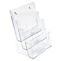 Deflecto 3-Tier Magazine Literature Holder, 12 5/8"H x 9 1/2"W x 6 1/4"D, Clear