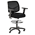 Bush Business Furniture Petite Mesh Back Drafting Chair with Chrome Foot Ring, Black, Standard Delivery 1 thumbnail image
