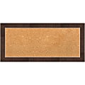 Amanti Art Non-Magnetic Cork Bulletin Board, 33" x 15", Natural, Wildwood Brown Narrow Wood Frame 1 thumbnail image