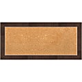 Amanti Art Non-Magnetic Cork Bulletin Board, 33" x 15", Natural, Wildwood Brown Narrow Wood Frame