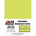 JAM Paper® Printable Business Cards, 3 1/2" x 2", Lime Green, 10 Cards Per Sheet, Pack Of 10 Sheets 1 thumbnail image