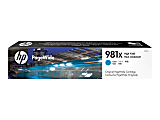 HP 981X Cyan High-Yield Ink Cartridge, L0R09A 1 thumbnail image