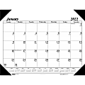 House of Doolittle Economy Refillable Desk Pad - Julian Dates - Monthly - 1 Year - January 2022 till December 2022 - 1 Month Single Page Layout - 22" x 17" Sheet Size - 2.88" x 2.25" Block - Desk Pad - White, Black - Leatherette - Refillable - 1 Each 1 thumbnail image