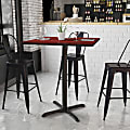 Flash Furniture Square Laminate Table Top With Bar Height Table Base, 43-3/16”H x 36”W x 36”D, Mahogany 1 thumbnail image