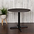 Flash Furniture Round Multipurpose Conference Table, 30"H x 35-1/2"W x 35-1/2"D, Rustic Gray/Black 1 thumbnail image
