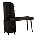 Monarch Specialties Junior 55-1/4" Computer Desk With Bookcase, Espresso