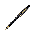 Pilot® Falcon Fountain Pen With 14K Nib, Broad Point, Black Barrel, Black Ink