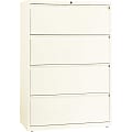Lorell® Fortress 36"W Lateral 4-Drawer File Cabinet, Metal, Cloud White