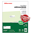 Office Depot® Brand 100% Recycled Mailing Labels, 505-O004-0027, Address, 1" x 2 5/8", White, Box Of 750